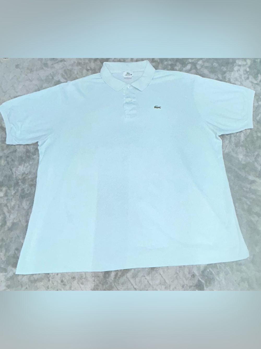 Lacoste Polo Shirt Short Sleeve Light Blue Mens Size 8 3XL 100% Cotton Pique
